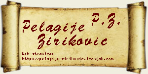Pelagije Ziriković vizit kartica